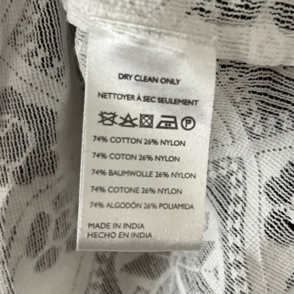 Pilcro by Anthropologie The Aly Puff-Sleeve Sheer Blouse Off White Size LP - Picture 7 of 8